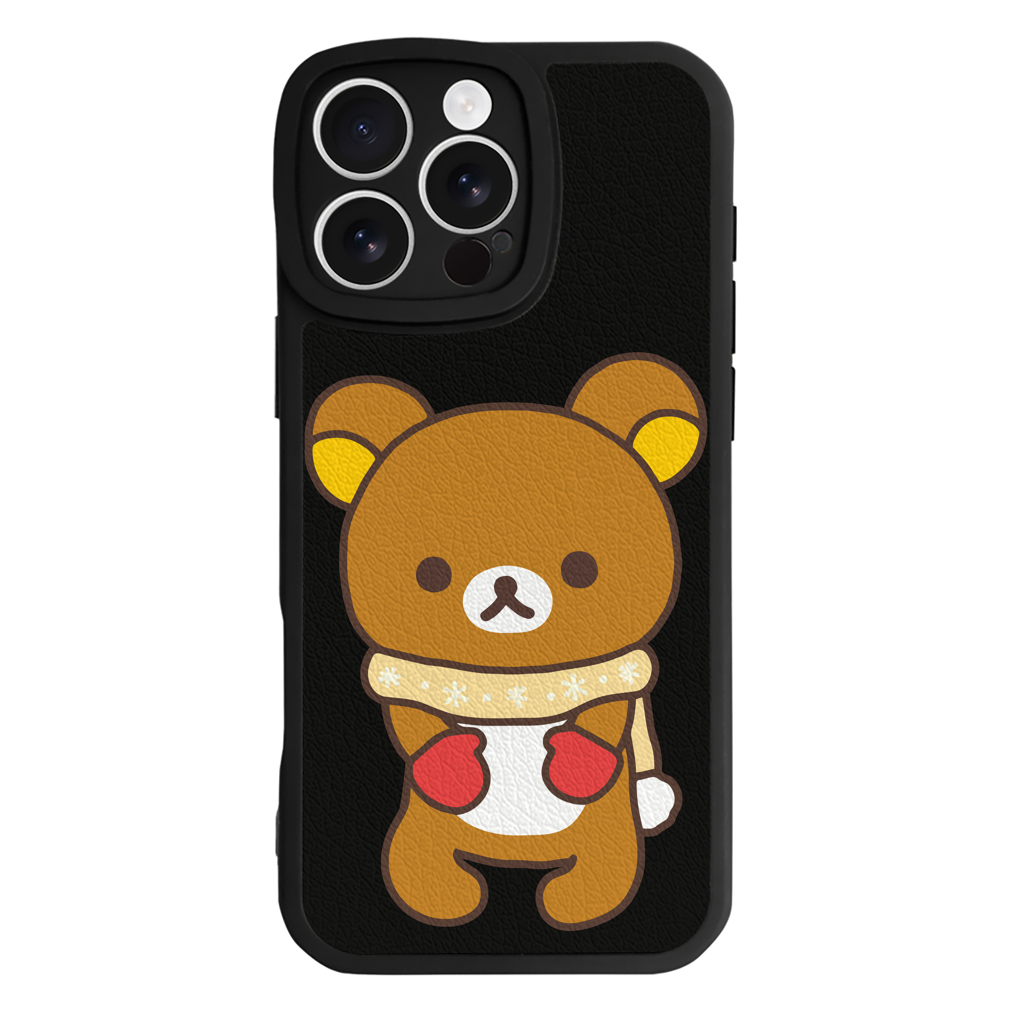 （画像用） リラックマ リラックマ キイロイトリ Rilakkuma Korilakkuma Kiiroitori 【iPhone 16シリーズ対応】シリコンスマホケース（レザー調） 材質：シリコン
